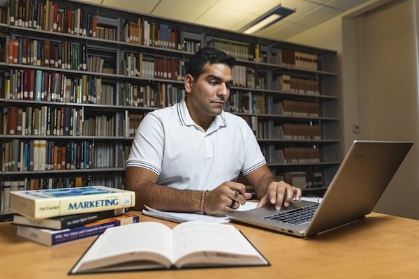 George Mason ADVANCE student Diego Ortega. 
Photo by Lathan Goumas/Office of Communications and Marketing 

Photo Taken:Wednesday, December 4, 2019